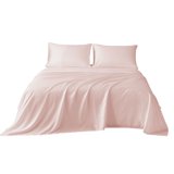 Sonive Striped Satin Jacquard Sheet Set, 4 Pcs Luxury Silky Bedding Set with Deep Pocket for Mattress
