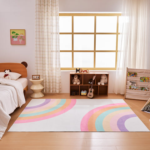 R2 Sonive Teppich Kinderteppich Junge Mädchen rutschfeste Krabbelmatte für Wohnzimmer, Schlafzimmer, Kinderzimmer