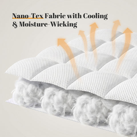 Pillow-Top Mattress Topper Ultra Thick Fluffy Soft Topper Box Quilted Mattress pad