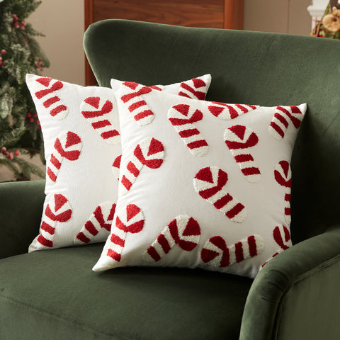 Sonive 2 Stück Weihnachten Kissenbezüge 45x45cm(18x18 in), Lebkuchen Dekokissen Weiche Kissenhülle für Sofa Deko Weihnachten Feiertag Dekoration