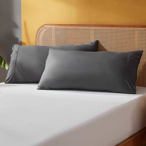 Sonive 2 Pack King Size Pillowcases 50x90 cm, 100% Brushed Microfiber Pillowcases for Hair and Skin, Super Soft and Cozy, Wrinkle, Fade, Stain Resistant
