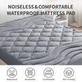SONIVE Quilted Fitted Waterproof Mattress Pad - Soft and Fluffy Mattress Cover, Waterproof Mattress Protector, Fluffy Down Alternative Mattress Topper Machine Wash Durable (Grey, Queen)