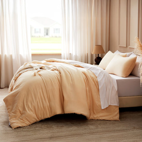 Sonive Washed Comforter Set - 2 Pieces Soft Luxury Cationic Dyeing Bedding Sets, Breathable Wrinkle Bed Sets