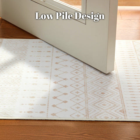 Sonive  Area Rug Carpet for Entryway, Machine Washable Water Resistant Low Pile Non Slip Door Mat, Soft Accent Carpet for Kitchen, Bathroom, Pet-Friendly Rug