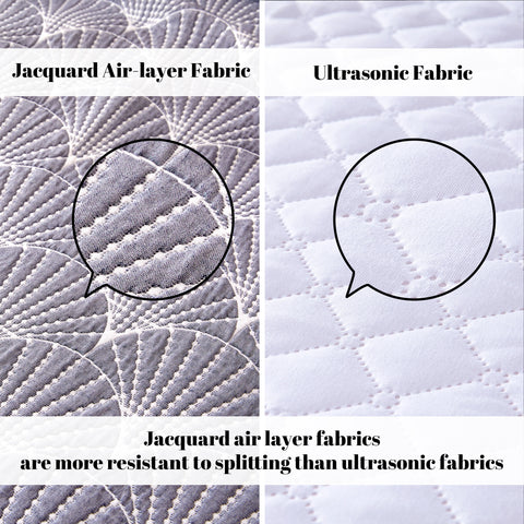 Sonive Geometrical  Quilt Set Modern White Grid Pattern