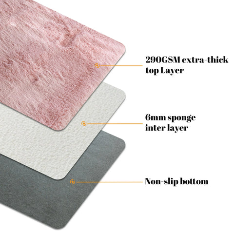 Sonive Fluffy Shaggy Area Rug, Washable Rug Modern Soft Large Neutral Non-Slip for Bedroom Dining Living Room