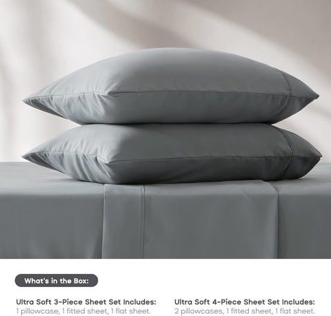 Microfiber Super Soft Sheets set 3-4 pcs with Pillowcase