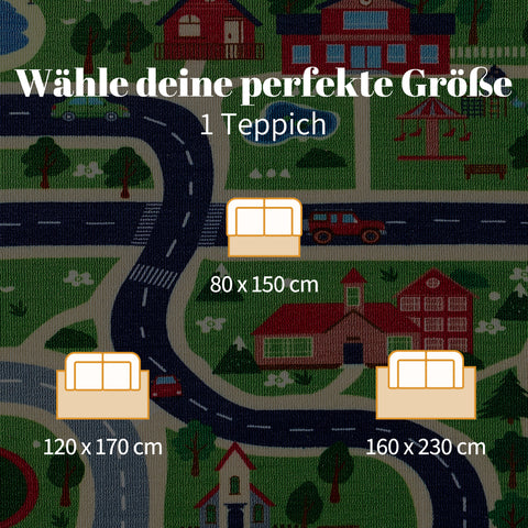 R2 Sonive Teppich Kinderteppich Junge Mädchen rutschfeste Krabbelmatte für Wohnzimmer, Schlafzimmer, Kinderzimmer