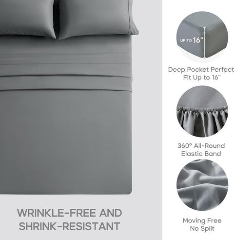Microfiber Super Soft Sheets set 3-4 pcs with Pillowcase