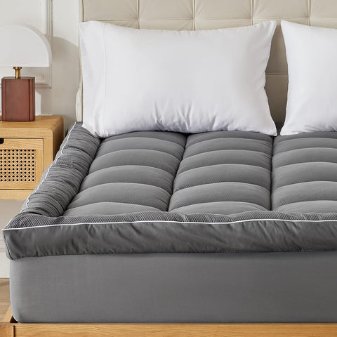 Pillow-Top Mattress Topper Ultra Thick Fluffy Soft Topper Box Quilted Mattress pad