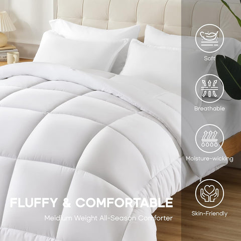 All Season Comforter Soft Fluffy Breathable Microfiber 200gsm Down Alternative Bedding Duvet Insert