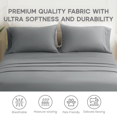 Microfiber Super Soft Sheets set 3-4 pcs with Pillowcase