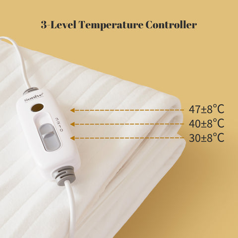Sonive Electric Blanket  3 Different Heat Settings, Fitted Heated Mattress Cover with Overheat Protection, Uniform Heating, Machine Washable