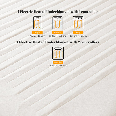Sonive Electric Blanket  3 Different Heat Settings, Fitted Heated Mattress Cover with Overheat Protection, Uniform Heating, Machine Washable