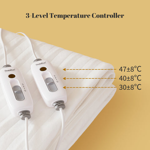 Sonive Electric Blanket  3 Different Heat Settings, Fitted Heated Mattress Cover with Overheat Protection, Uniform Heating, Machine Washable