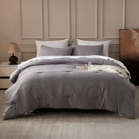 Sonive Washed Comforter Set - 2 Pieces Soft Luxury Cationic Dyeing Bedding Sets, Breathable Wrinkle Bed Sets