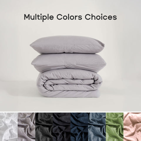 Sonive Washed Duvet Cover Sets 2-3 Piece, Soft and Cozy, Washed Textured Wrinkled Design