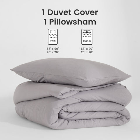 Sonive Washed Duvet Cover Sets 2-3 Piece, Soft and Cozy, Washed Textured Wrinkled Design