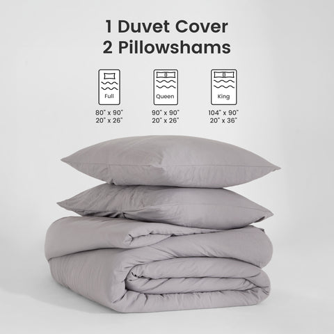 Sonive Washed Duvet Cover Sets 2-3 Piece, Soft and Cozy, Washed Textured Wrinkled Design
