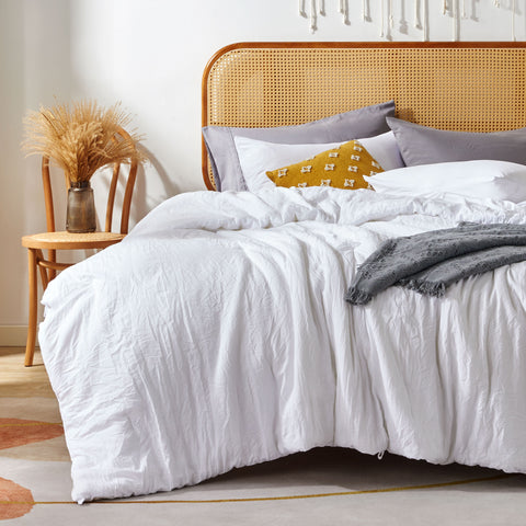 Sonive Washed Comforter Sets 2-3 Piece, Soft and Cozy, Fluffy Microfiber Fill, Washed Textured Wrinkled Design