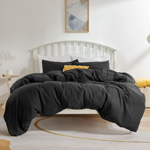 Sonive Washed Duvet Cover Sets 2-3 Piece, Soft and Cozy, Washed Textured Wrinkled Design