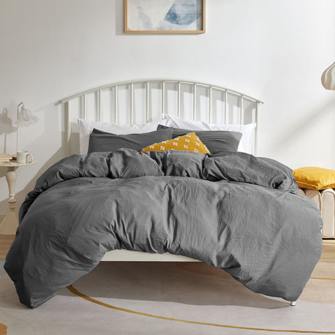 Sonive Washed Duvet Cover Sets 2-3 Piece, Soft and Cozy, Washed Textured Wrinkled Design