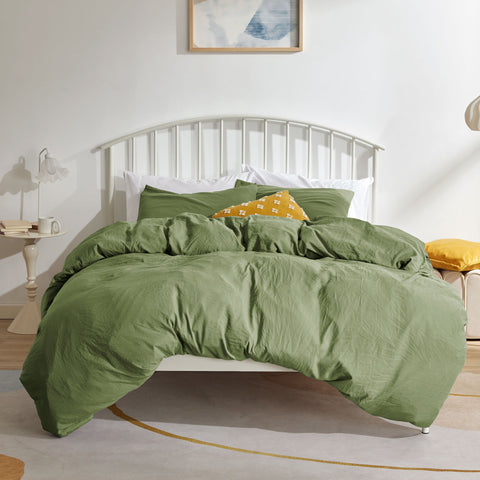 Sonive Washed Duvet Cover Sets 2-3 Piece, Soft and Cozy, Washed Textured Wrinkled Design