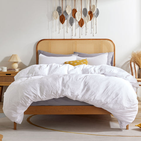 Sonive Washed Duvet Cover Sets 2-3 Piece, Soft and Cozy, Washed Textured Wrinkled Design
