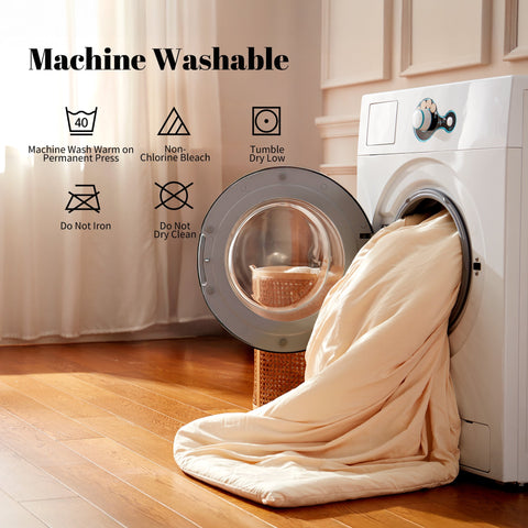 Sonive Washed Comforter Set - 2 Pieces Soft Luxury Cationic Dyeing Bedding Sets, Breathable Wrinkle Bed Sets