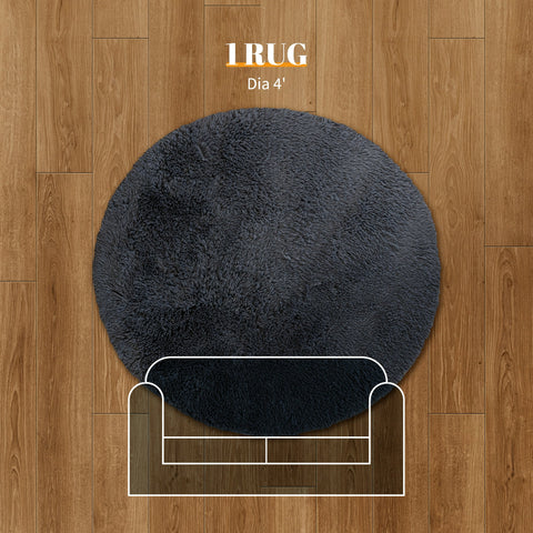 Sonive Fluffy Shaggy Area Rug, Washable Rug Modern Soft Large Neutral Non-Slip for Bedroom Dining Living Room