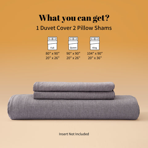 Sonive Washed Duvet Cover Set - 3 Pieces Soft Luxury Cationic Dyeing Bedding Comforter, Breathable Wrinkle Bed Sets