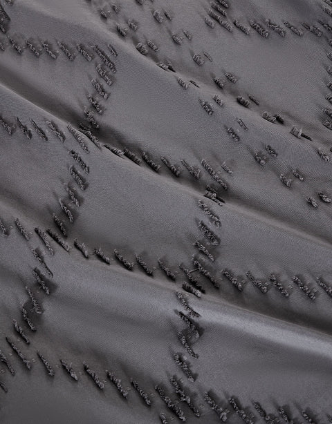 Sonive Embroidery Tufted Boho Duvet Cover Set Grey