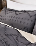 Sonive Embroidery Tufted Boho Duvet Cover Set Grey