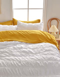 Sonive Luxury Seersucker Comforter Set 3-Pics