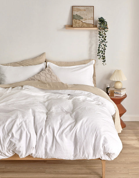 Sonive Jacquard Boho Style Duvet Cover Set White main
